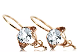 Циркон Оригинальное винтажное розовое золото 14 карат Серьги Винтаж vec142r